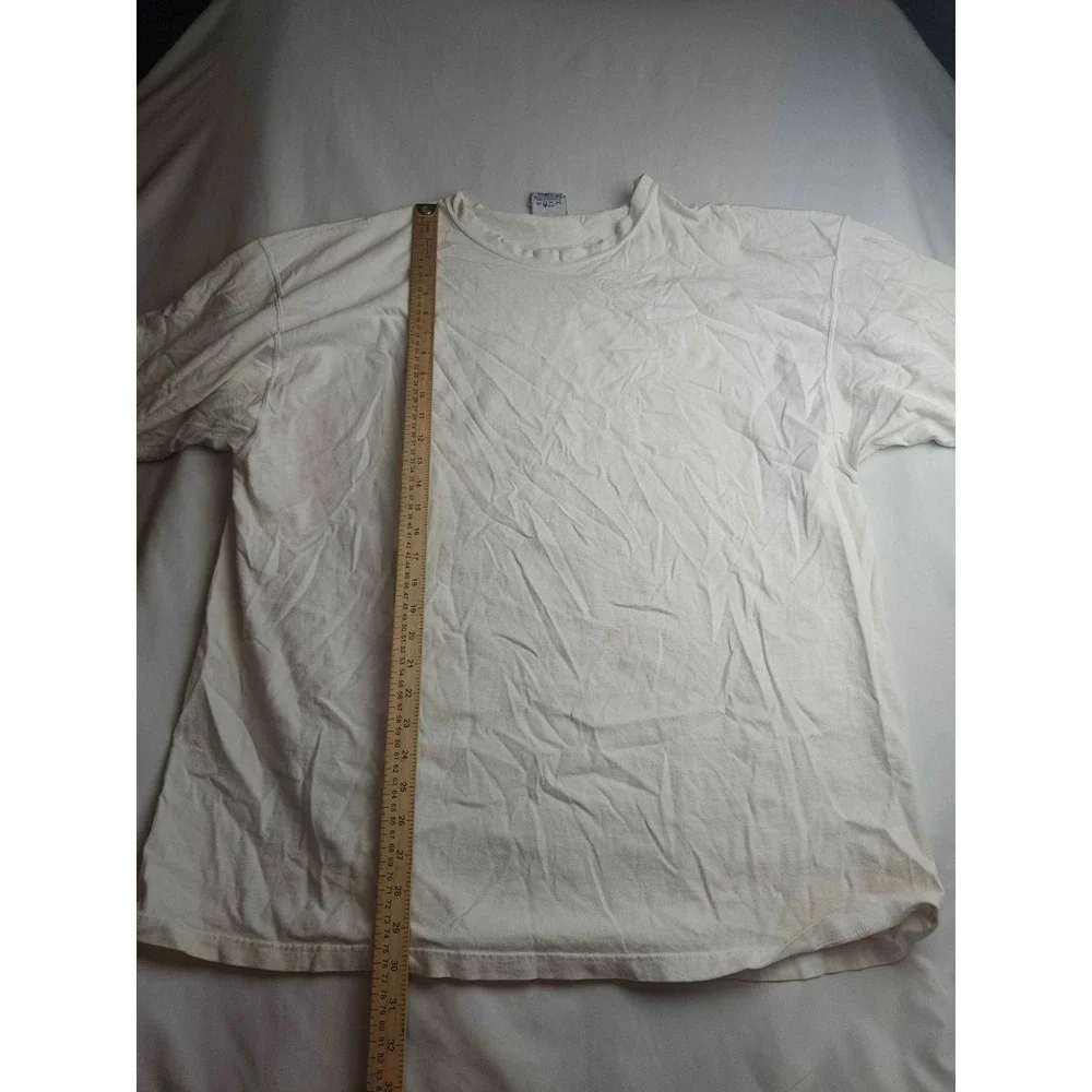 Pluma Vintage White Heavyweight Cotton T-Shirt Made in USA XXL Short Sleeve Mens